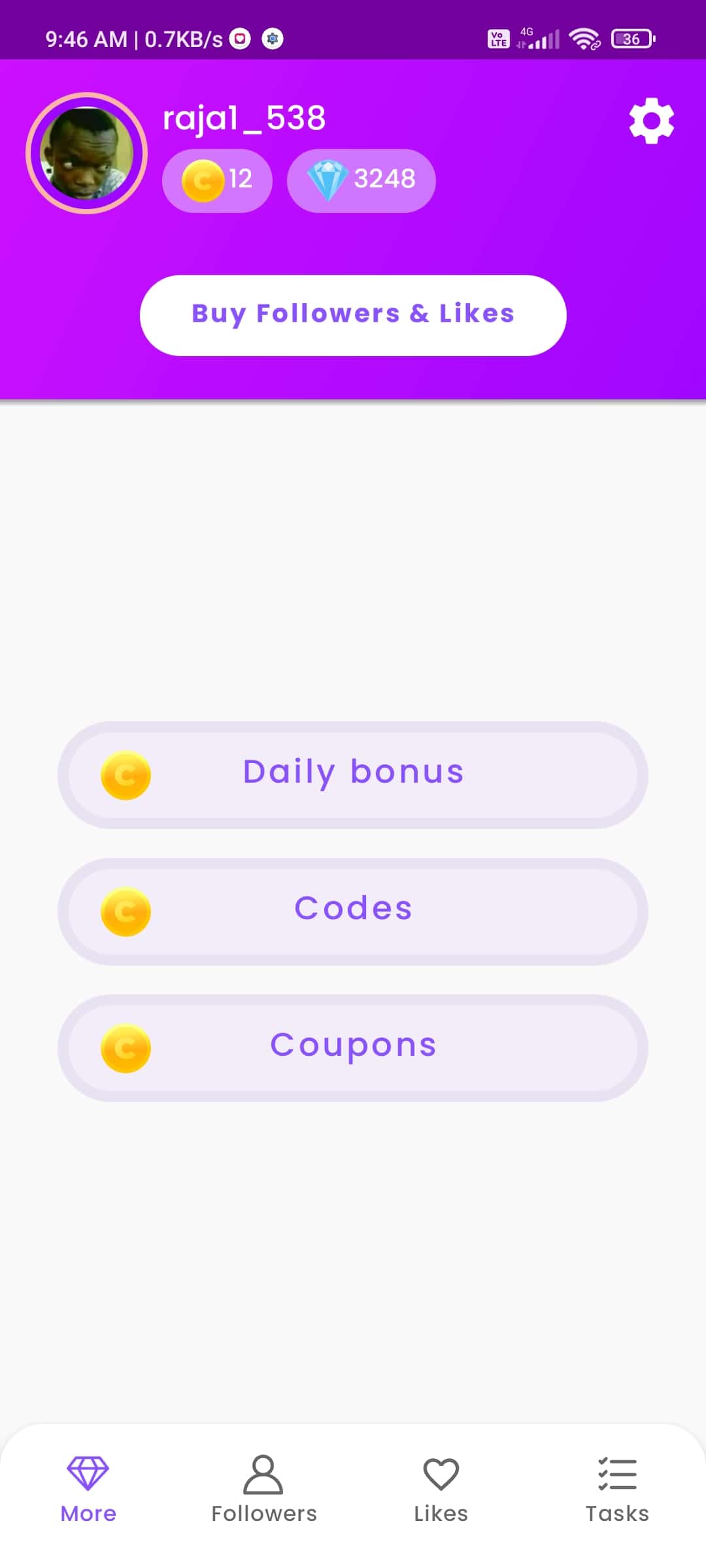 Top follow coupon code today referral code list 1000 coin